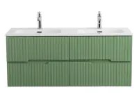 Тумба под раковину Cezares Duet-N-1200-4C-SO-2-PS-P, 120 см, подвесная, фисташковый софт