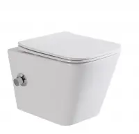 Унитаз подвесной BelBagno Due, безободковый, с функцией биде и смесителем, сиденье soft close, белый, BB3103CHR-BS/SC