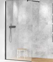 Душевая перегородка со свободным входом Cezares Liberta-L-1-70-C-NERO, 70 см, стекло прозрачное, профиль черный матовый