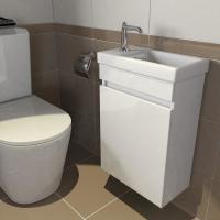 Тумба с раковиной Emmy Мони 40 подвесная, правая (с раковиной Como 40)