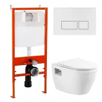 Инсталляция BelBagno BB070CHR/SC/BB026/BB042BL, с унитазом BelBagno Loto, сиденье с микролифтом, клавиша белый, комплект