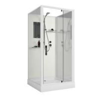 Душевая кабина Niagara Standart ST80/15Q/BK (80х80х200) квадрат,поддон 15см,распашная,проф.белый,без крыши,3 места