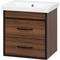 Тумба с раковиной Misty Кедр 50 УТ000014437 подвесная Орех