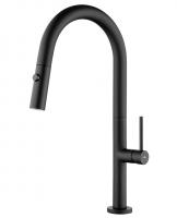 Смеситель KAISER Merkur кухня боковой выдвижн. Ø25, черный матовый