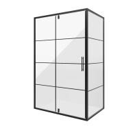 Душевой уголок Niagara Nova NG-0220-08ВLACK (120х80х195) прямоугольник, черный, дверь распашная, стекло с рисунком, 1 место