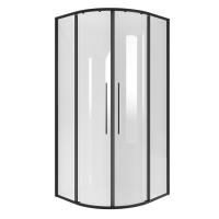 Душевой уголок Niagara Nova NG-6825-34ВLACK (80х80х195) четверть круга, черный матовый, двери раздвижные, стекло прозрачное, 1 место