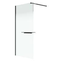 Душевая перегородка Niagara Nova NG-582-90BLACK (90х200) черный матовый, стекло белый градиент, 1 место