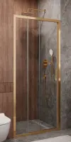 Душевая дверь Cezares Molveno-BF-3-120-C-BORO-IV, 120 см, стекло прозрачное, профиль брашированное золото