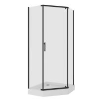 Душевой уголок Niagara Nova NG-6805-08ВLACK (90х90х195) трапеция, черный, дверь распашная, стекло прозрачное, 1 место