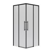 Душевой уголок Niagara Nova NG-6828-34ВLACK (80х80х195) квадрат, черный матовый, двери раздвижные, стекло прозрачное, 1 место