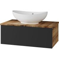 Тумба с раковиной Misty Ива 80 УТ000014119 подвесная Графит Дуб Вотан