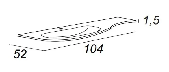 Раковина Cezares Vague 82409/82408, 104 см, стекло