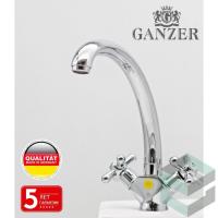 Смеситель для кухни двух вентильный из латуни GZ13021 цветом хром от бренда Ganzer