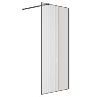 Душевая перегородка Niagara Nova NG-481-90FBLACK (90х200) черный матовый, стекло рифленое/тонированное, 1 место