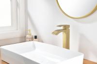 Смеситель для раковины-чаши, высокий от бренда Ganzer из латуни GZ44112-S матовое золото