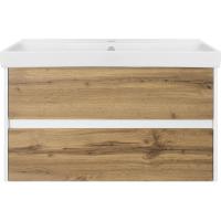 Тумба с раковиной Misty Адриана 90 УТ000010217 подвесная Дуб Вотан Белый