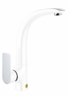 Смеситель для кухни с поворотным изливом GZ21021-F цвет белый от бренда Ganzer