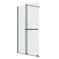 Душевая перегородка Niagara Nova NG-671-90BLACK (90х200) черный матовый, раздвижная, стекло прозрачное, 1 место