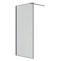 Душевая перегородка Niagara Nova NG-781-90BLACK (90х200) черный матовый, стекло эффект битого стекла, 1 место