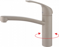 Смеситель для кухни и раковины поворотный от бренда Ganzer  GZ16024-B бежевый