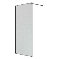 Душевая перегородка Niagara Nova NG-781-12BLACK (120х200) черный матовый, стекло эффект битого стекла, 1 место