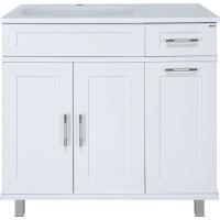 Тумба с раковиной Misty Купер 90 УТ000011591 с бельевой корзиной Белая