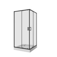 Душевой уголок Niagara Nova NG-6809-08ВLACK (100х100х195) квадрат, черный, двери раздвижные, стекло прозрачное, 1 место