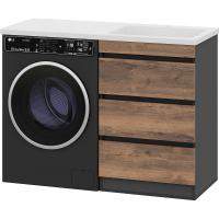 Тумба с раковиной Misty Коломбо 120 R УТ000015588 Дуб Галифакс Антрацит