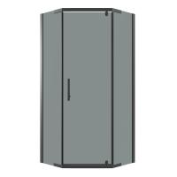 Душевой уголок Niagara Eco NG-1009-14DT (90х90х190) трапеция, распашное, черный, стекло тонированное, 1 место