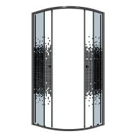 Душевой уголок Niagara Eco NG-1003-14BLACK (80х80х190) четверть круга, раздвижное, черный, стекло мозаика, 1 место