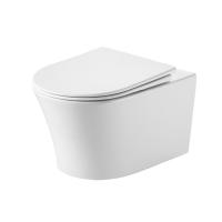 Унитаз подвесной Grossman Thin Rim GR-5604SQ тонкий ободок, белый с тонкой крышкой, микролифт, смыв торнадо