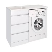 Тумба с раковиной Emmy Джерси 110 под стиральную машину, 3 ящика, раковина Аванти 110 L (кронштейн в комплекте)