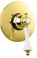 MARGOT-DIM-03/24-Bi Встраиваемый однорычажный смеситель для душа, исполнение золото, ручка белая