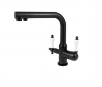 Смеситель KAISER Vincent кухня Ø35, однорукий, боковой под фильтр (черный мрамор)