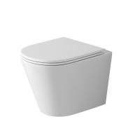 Унитаз подвесной Grossman GR-4478SQ безободковый, белый с тонкой крышкой, микролифт, смыв торнадо