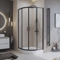 Душевой уголок BelBagno UNO-195-R-2-90-C-NERO 90x90, чёрный