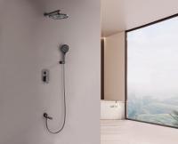 Встроенный смеситель для душа из латуни Ganzer с 3-функ.  GZ06165-Q графит