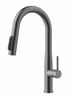 Смеситель KAISER Vita для кухни с вытяжной лейкой, под фильтр, Ø25 /Нержавейка /Воронёная сталь