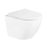 Унитаз подвесной BelBagno UNO, безободковый, сиденье soft close, белый, BB3105CHR/SC