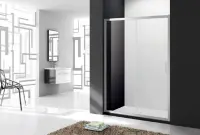 Душевая дверь в нишу Cezares MOLVENO-BF-1-130-C/P-Cr-IV, 130 см, стекло прозрачное антикальций/рифленое, профиль хром