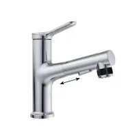 Смеситель для раковины без донного клапана с выдвижным изливом BelBagno BB-LVMD-CRM-W0