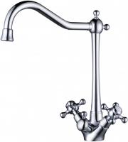 Смеситель KAISER Carlson Style кухня крест керамика под фильтр(хром)