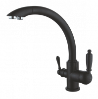 Смеситель для кухни из латуни с подключением к фильтру Ganzer GZ16031-Cчерный