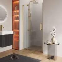 Душевая дверь Cezares SLIDER-B-1-90/100-C-BORO, 90/100 см, стекло прозрачное, профиль брашированное золото