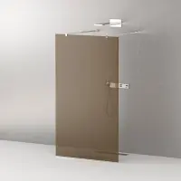 Душевая перегородка Cezares Liberta-L-2-90-BR-Cr, 90 см, со свободным входом, стекло бронза, профиль хром