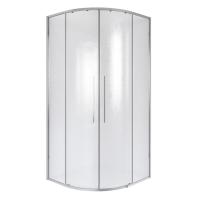 Душевой уголок Niagara Nova NG-3625-34 (80х80х195) четверть круга,  хром, двери раздвижные, стекло шиншилла, 1 место
