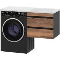 Тумба с раковиной Misty Коломбо 120 R УТ000015590 подвесная Дуб Галифакс Антрацит