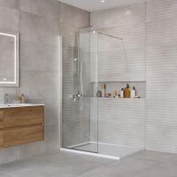Душевая перегородка BelBagno KRAFT-L-1-80-C-Cr, хром