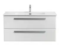 Тумба под раковину Cezares Eco-Cer-N-1000-2C-SO-BL, 100 см, подвесная, Bianco Lucido