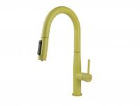 Смеситель KAISER Vita для кухни с вытяжной лейкой, под фильтр, Ø25 /Нержавейка /Жёлтый